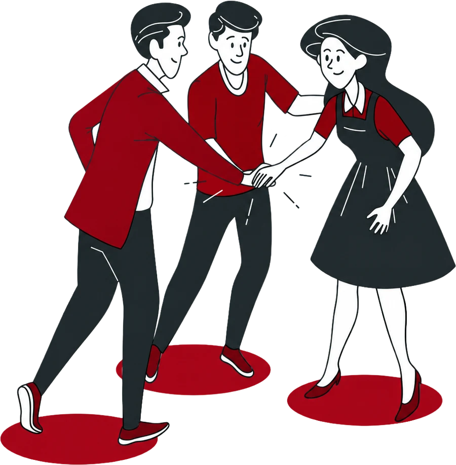 Illustration: Team im Gespräch über ein Projekt